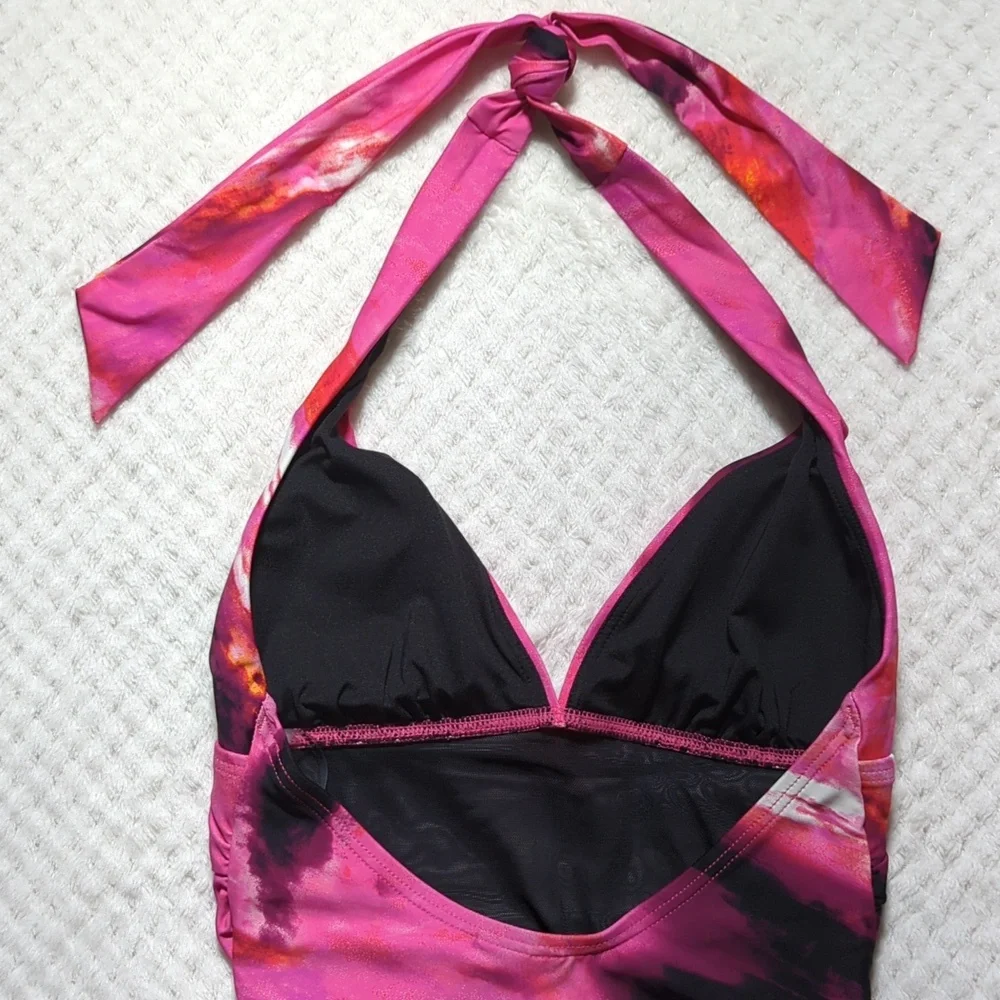 DKNY Tummy Compression Halterneck One Piece Swimsuit - Picture 8 of 9